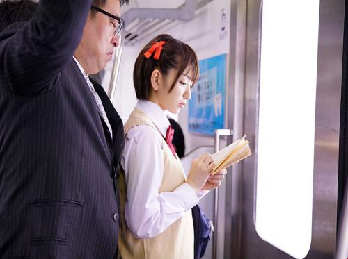 A schoolgirl on the subway
